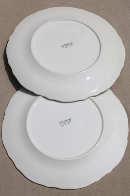 photo of vintage Vogue Washington Colonial antique white embossed border dinner plates #8