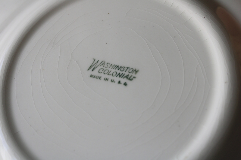 photo of vintage Vogue china square salad plates, Washington Colonial embossed pattern french rose floral print #4