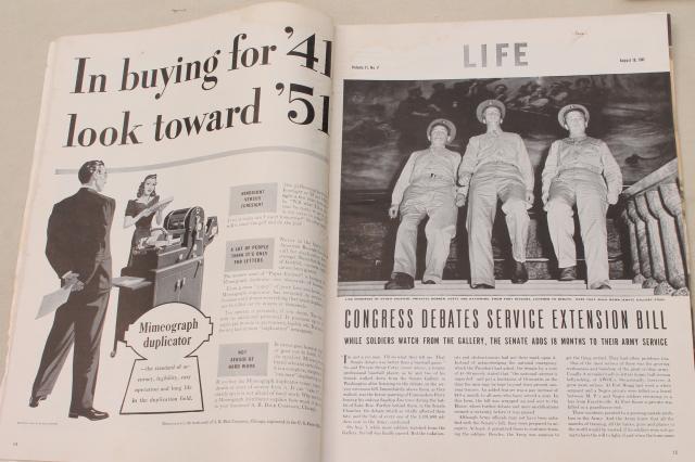 photo of vintage WWII LIFE magazine lot 5 1941 magazines World War Two photos & ads #2