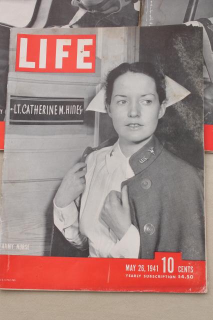 photo of vintage WWII LIFE magazine lot 5 1941 magazines World War Two photos & ads #4