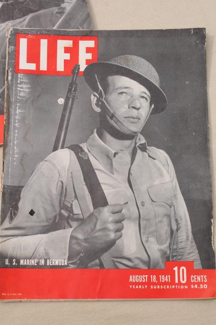 photo of vintage WWII LIFE magazine lot 5 1941 magazines World War Two photos & ads #6