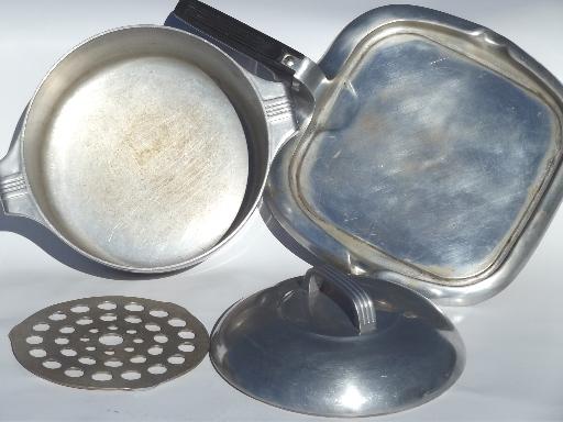 photo of vintage Wagner Ware Magnalite cast aluminum pots, pans, dutch oven, griddle  #6