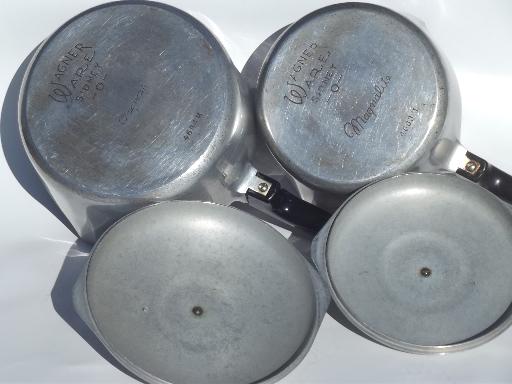 photo of vintage Wagner Ware Magnalite cast aluminum pots, pans, dutch oven, griddle  #10