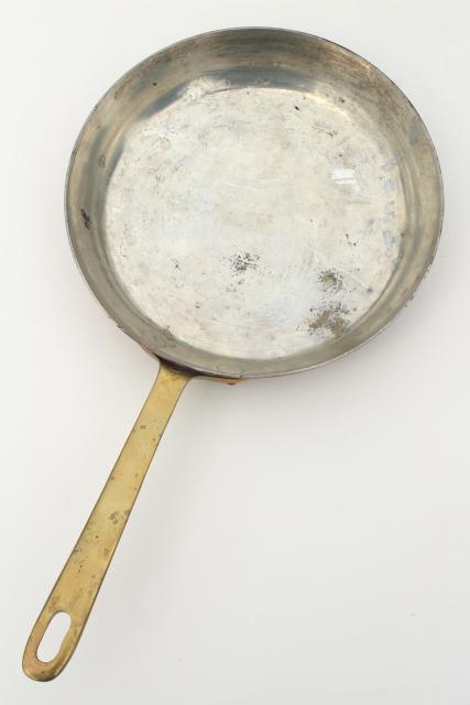 photo of vintage Waldow copper saute pan or saucepan, small saucier w/ copper handle #6