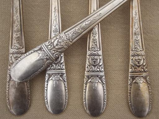 photo of vintage Wallace silver plate flatware, Sweetheart / Hollywood pattern #3