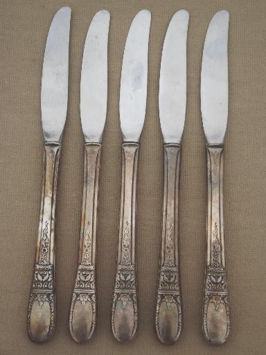 photo of vintage Wallace silver plate flatware, Sweetheart / Hollywood pattern #5