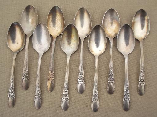 photo of vintage Wallace silver plate flatware, Sweetheart / Hollywood pattern #7