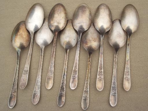 photo of vintage Wallace silver plate flatware, Sweetheart / Hollywood pattern #8