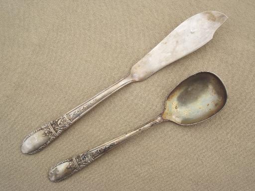 photo of vintage Wallace silver plate flatware, Sweetheart / Hollywood pattern #9