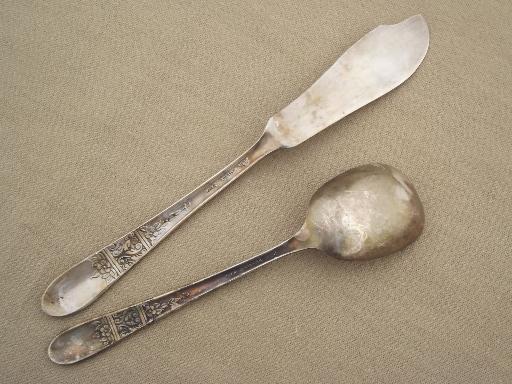 photo of vintage Wallace silver plate flatware, Sweetheart / Hollywood pattern #10