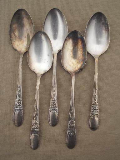 photo of vintage Wallace silver plate flatware, Sweetheart / Hollywood pattern #11