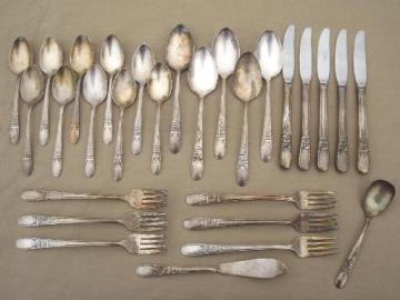 catalog photo of vintage Wallace silver plate flatware, Sweetheart / Hollywood pattern