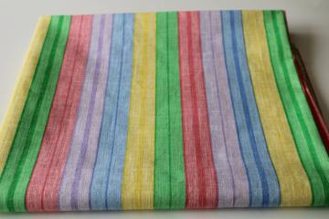 vintage Wamsutta cotton fabric, wide stripes in candy colors, colorful print