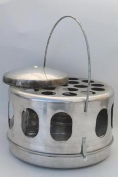 catalog photo of vintage Wards Dana portable safety heater, white gas Coleman fuel stove for camping 