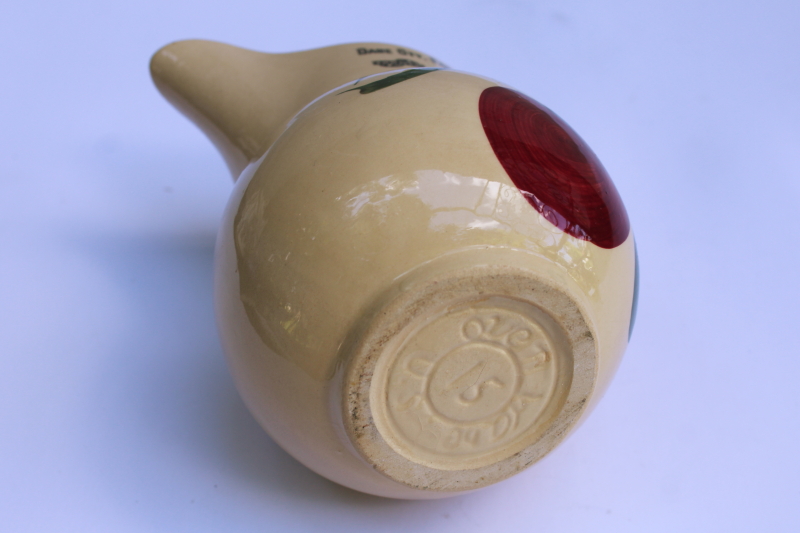 photo of vintage Watts ware pottery red apple pitcher Madison Wisconsin advertising Dane Co Farmco Art Femrite #6