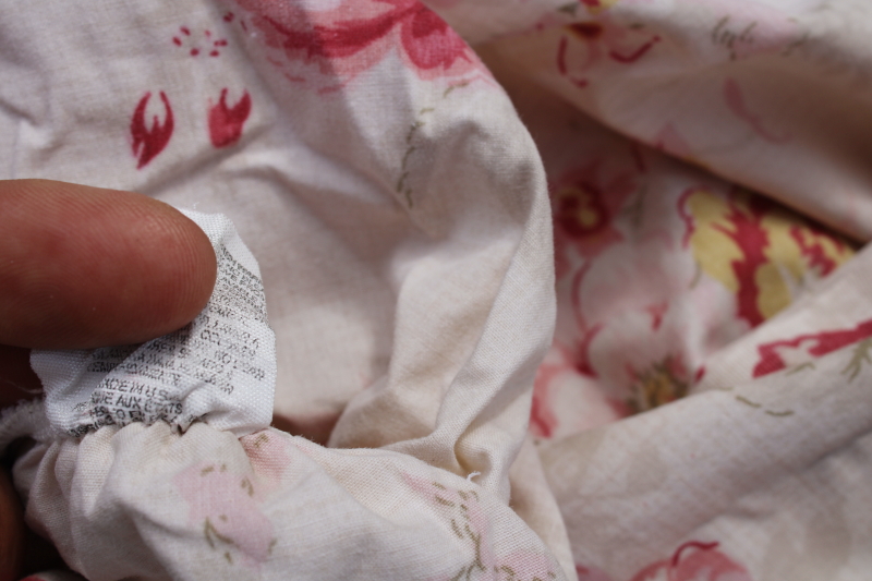 photo of vintage Waverly Garden Room Norfolk Rose floral print fitted & flat sheet, full size double bed set #8