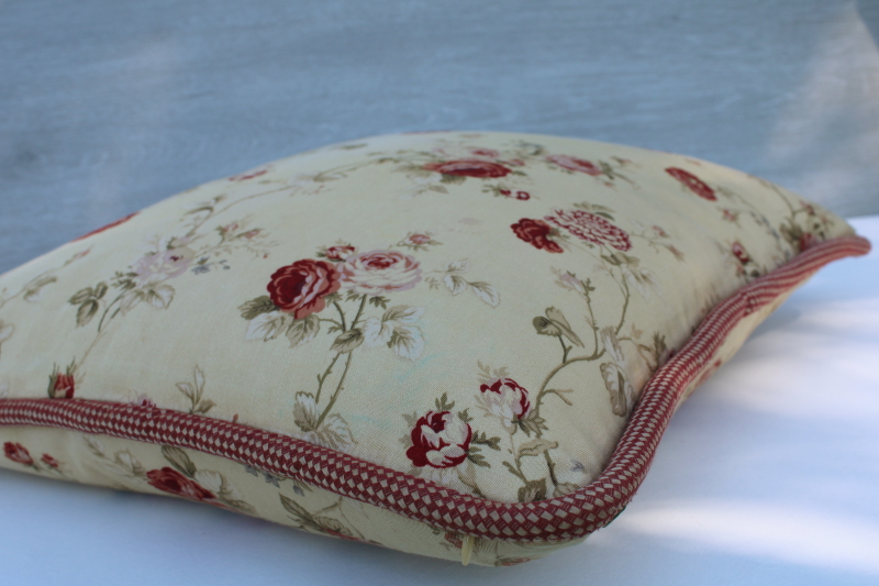 photo of vintage Waverly Harbor House Norfolk rose sonata floral print cotton pillow cover w/ insert #5