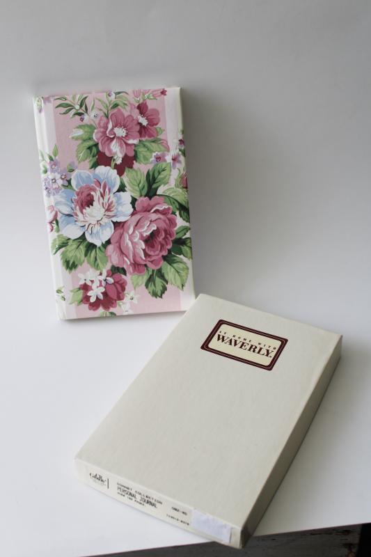 photo of vintage Waverly Symphony peonies floral print Gibson blank book hardbound journal #1