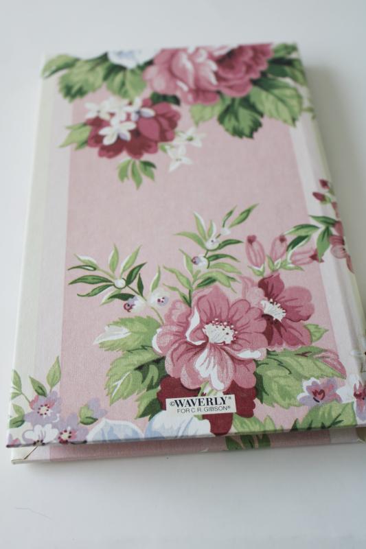 photo of vintage Waverly Symphony peonies floral print Gibson blank book hardbound journal #4