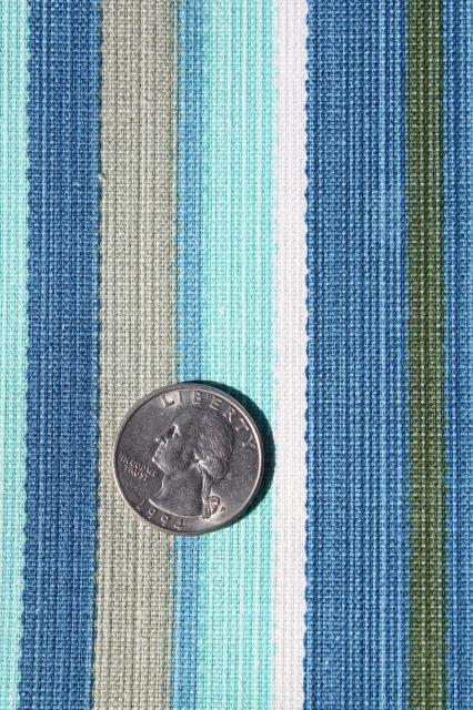 photo of vintage Waverly fabric, 10 yds heavy cotton w/ Jefferson stripe Williamburg blue colors #1