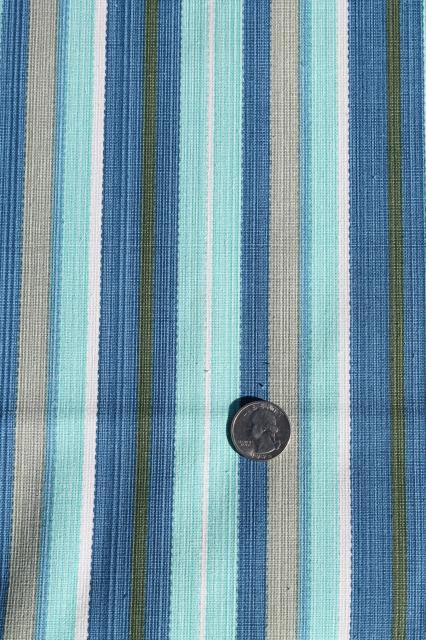 photo of vintage Waverly fabric, 10 yds heavy cotton w/ Jefferson stripe Williamburg blue colors #2
