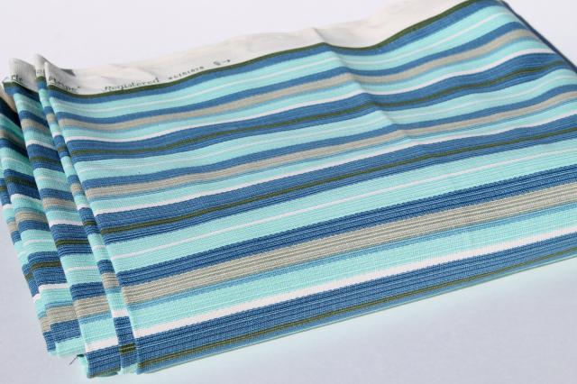 photo of vintage Waverly fabric, 10 yds heavy cotton w/ Jefferson stripe Williamburg blue colors #3