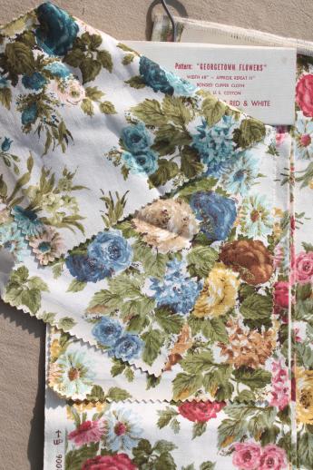 photo of vintage Waverly floral cotton fabric decorator length  sample & swatch book #5
