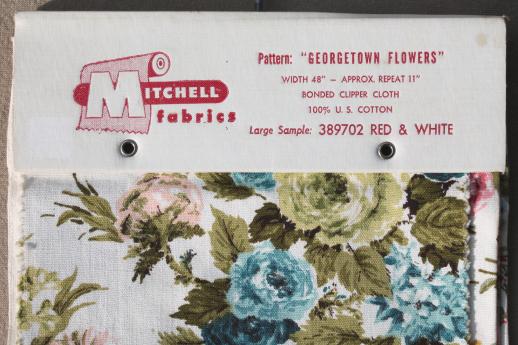 photo of vintage Waverly floral cotton fabric decorator length  sample & swatch book #6