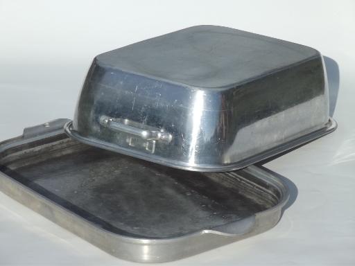 photo of vintage Wear-Ever 818 918 aluminum roaster, huge roasting pan for a turkey  #4