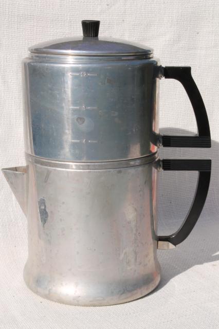 vintage WearEver aluminum stovetop dripolator coffeepot 12 cup coffee maker