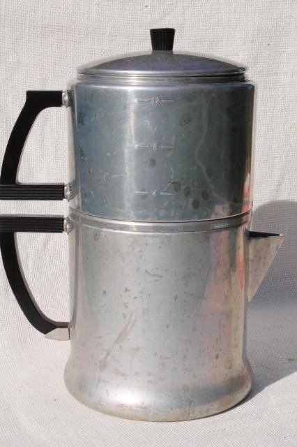 photo of vintage WearEver aluminum stovetop dripolator coffeepot 12 cup coffee maker #6