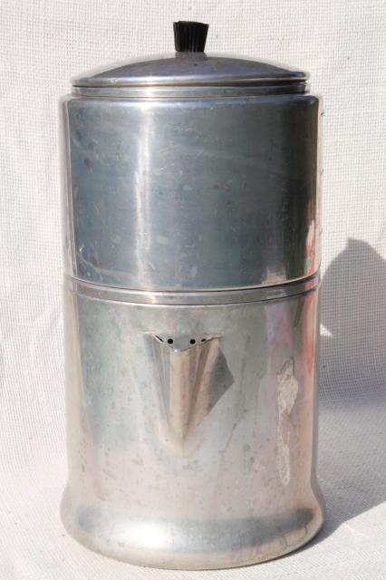 photo of vintage WearEver aluminum stovetop dripolator coffeepot 12 cup coffee maker #7