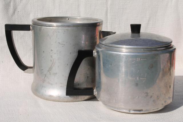 photo of vintage WearEver aluminum stovetop dripolator coffeepot 12 cup coffee maker #8