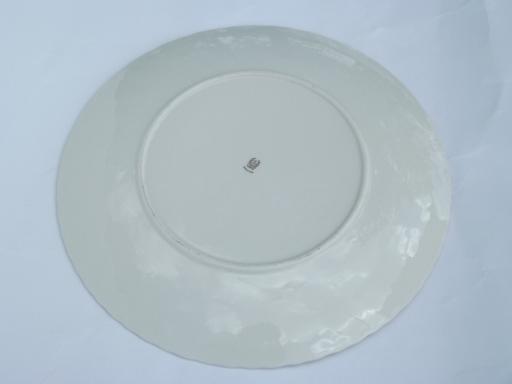 photo of vintage Weatherly Lenox china round platter, ivory w/ platinum trim #3