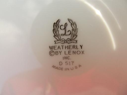 photo of vintage Weatherly Lenox platinum trim china, lot of 4 salad plates #4