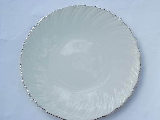 photo of vintage Weatherly Lenox platinum trim china, lot of 5 dinner plates #2