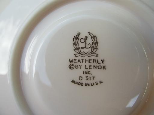 photo of vintage Weatherly Lenox platinum trim china, lot seven cups and saucers #5