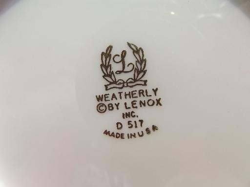 photo of vintage Weatherly platinum trim Lenox china, perfect never used set for 4 #6