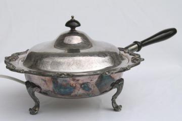 catalog photo of vintage Webster Wilcox International Silver buffet electric warmer chafing dish