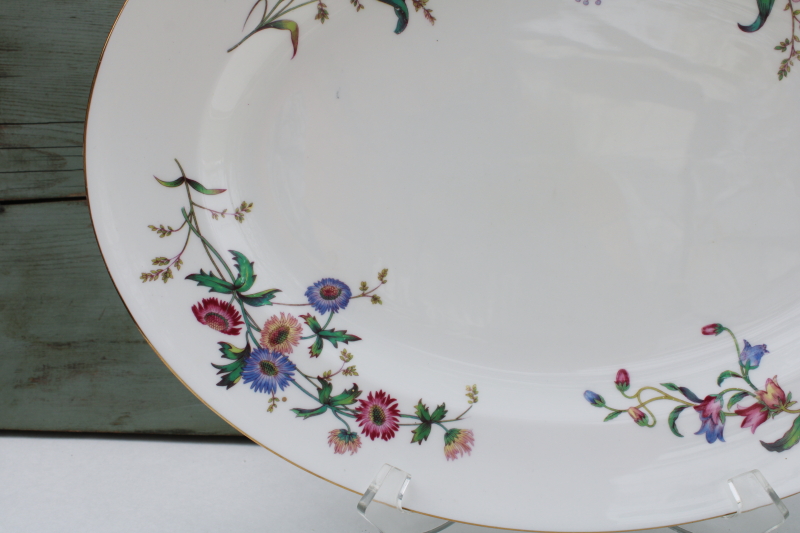 photo of vintage Wedgwood England Devon Sprays floral china Thanksgiving turkey platter #3