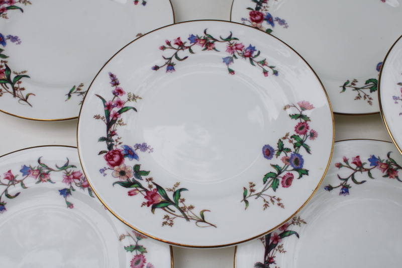 photo of vintage Wedgwood England Devon Sprays floral china bread & butter dessert plates set of 8 #2