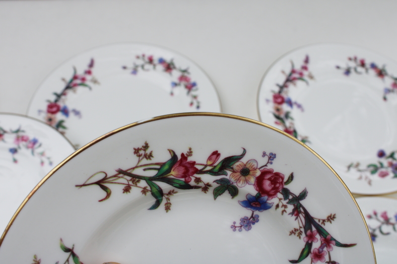 photo of vintage Wedgwood England Devon Sprays floral china bread & butter dessert plates set of 8 #3