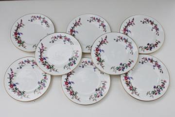 vintage Wedgwood England Devon Sprays floral china bread & butter dessert plates set of 8