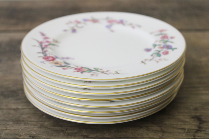 photo of vintage Wedgwood England Devon Sprays floral china bread & butter plates set of 8 #3