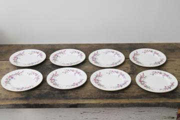 catalog photo of vintage Wedgwood England Devon Sprays floral china bread & butter plates set of 8