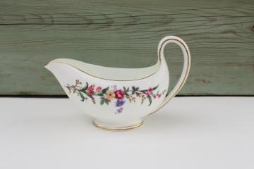 vintage Wedgwood England Devon Sprays floral china gravy boat sauce pitcher