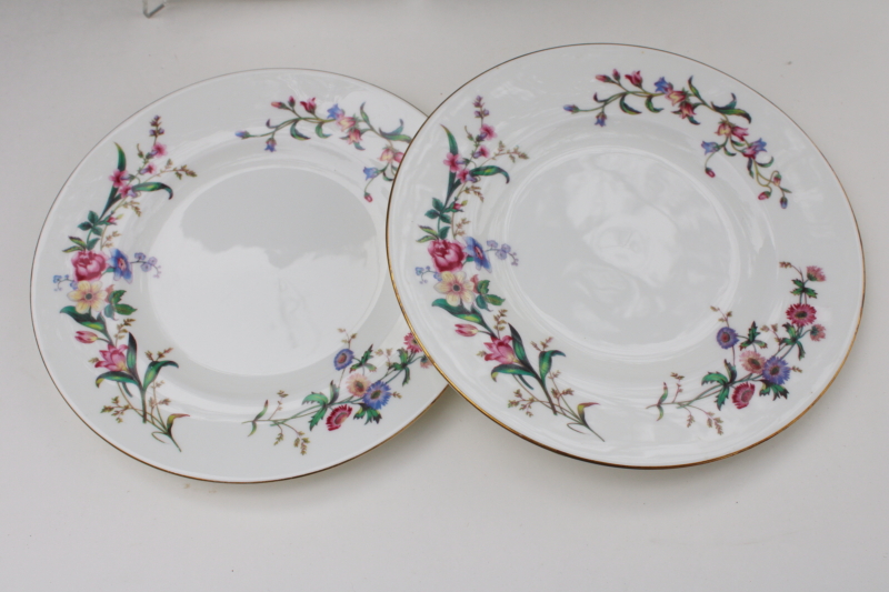 photo of vintage Wedgwood England Devon Sprays floral china luncheon plates set of 4 #2