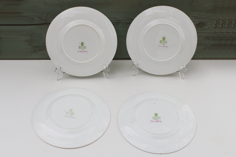 photo of vintage Wedgwood England Devon Sprays floral china luncheon plates set of 4 #3