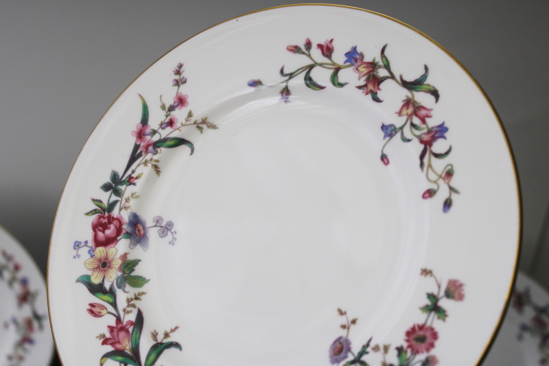 photo of vintage Wedgwood England Devon Sprays floral china salad plates set of 8 #2