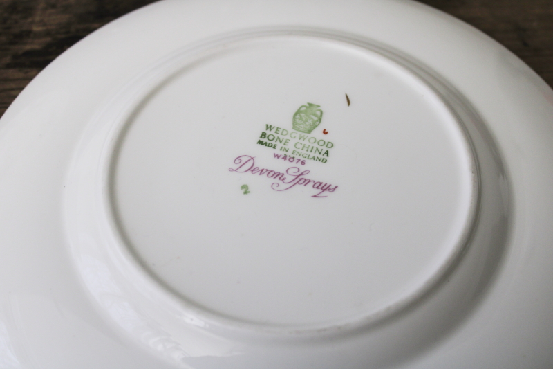 photo of vintage Wedgwood England Devon Sprays floral china salad plates set of 8 #4